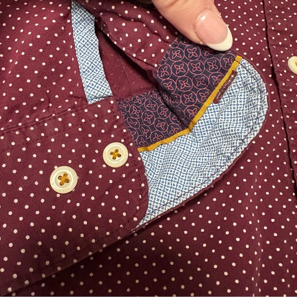 Denim & Flower Maroon Dot Button Down Shirt - Picture 3 of 4